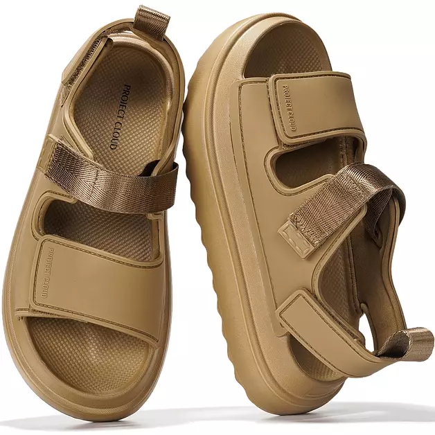 Project Cloud Platform Sandals for Women 2026 – Memory Foam Insole, Lightweight & Slip-Resistant Womens Sandals – Stylish, Beach-Ready Waterproof Women Footwear (Goldie, PINK,12)