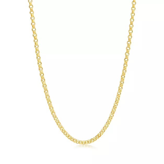 CHOW SANG SANG 18K Solid Yellow Gold Machinery Chain Necklace for Women 45cm 03820N