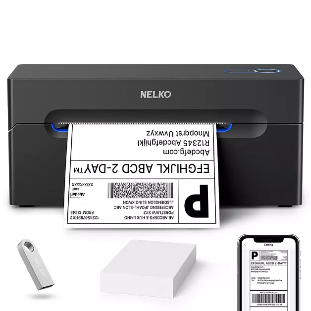 Nelko Bluetooth Thermal Shipping Label Printer, 4x6 Thermal Label Printer