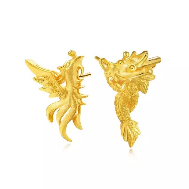 CHOW SANG SANG 999.9 24K Pure Gold Earrings Price-by-Weight 6.36g