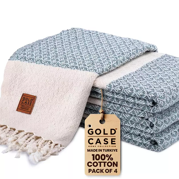 Bathroom Rugs 100% Cotton (Set of 2) – Absorbent Turkish Bath Mat Sets – Washable Rug for Floor & Tub – Non–Slip Bath Mats for Bathroom – Quick Dry Mat – 16x24 and 20x32 – Grey