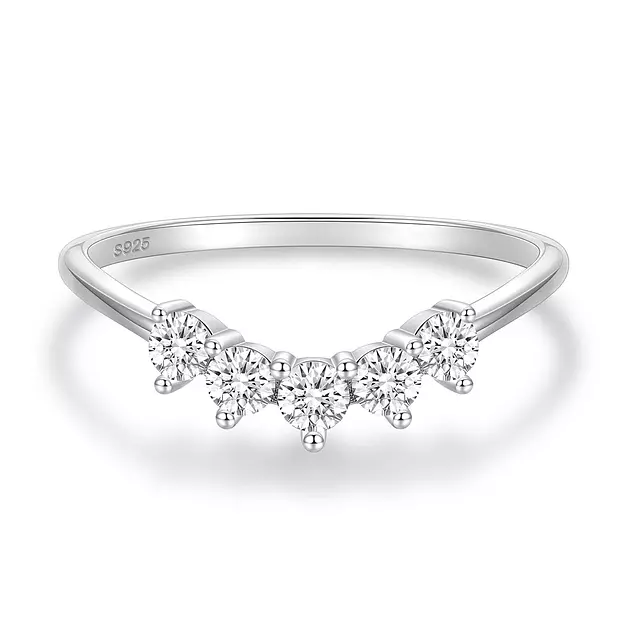 EAMTI Moissanite Rings for Women Sterling Silver Wedding Bands Size 6