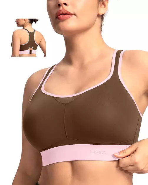 HSIA Sports Bras for Women High Support Large Bust FlexCore Racerback Lined
