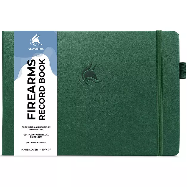 Clever Fox Firearms Acquisition & Disposition Record Book, Dark Green