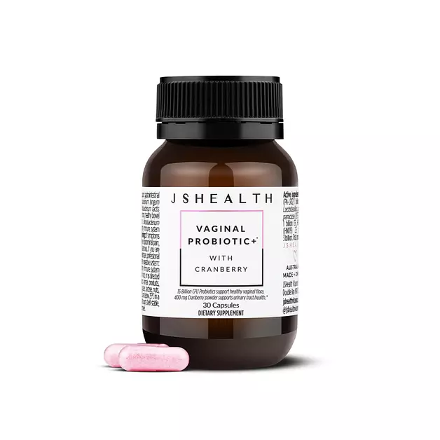JSHealth Vaginal Probiotic for Women. Shelf-Stable Probiotic for Urinary and Vaginal Health. Cranberry and Lactobacillus Strains. Nutritionist-Formulated (30 Capsules)