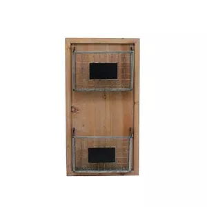 StyleWell Wood Wall Organizer with 2 Metal Wire Baskets