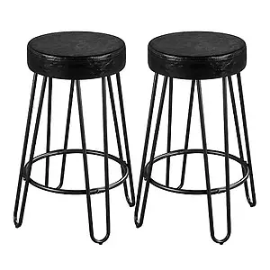 SMILE MART 26.5-inch Faux Leather Bar Stools 2pcs