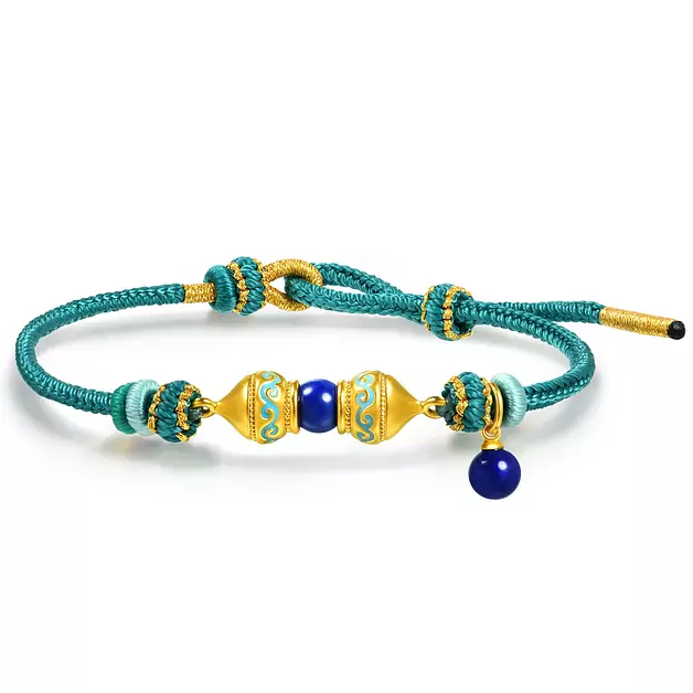 CHOW SANG SANG 999 Gold Cultural Blessings Honeysuckle Motif Inspired Ethnic-Style Bracelet for Women 22cm 95616B