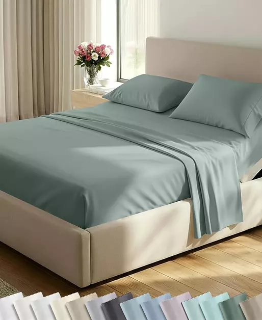 California Design Den 600 Thread Count Split King Bed Sheets, 5 Pcs