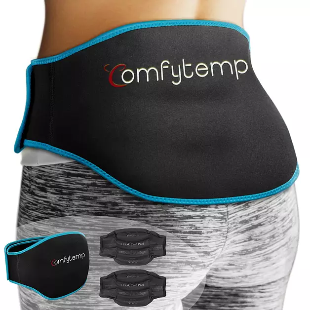 Comfytemp Ice Pack for Back Pain Relief, 2Pcs, Sciatica Brace Reusable Gel