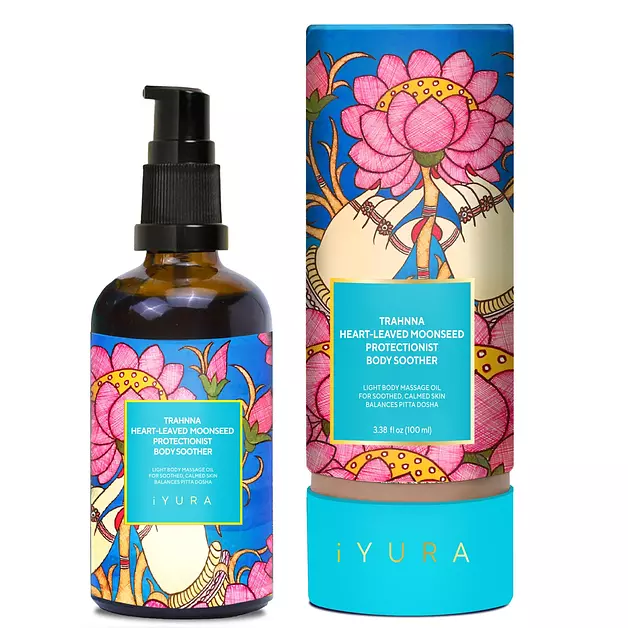 The Ayurveda Experience iYURA Trahnna Heart-Leaved Moonseed Body Oil - Serenely Aromatic Body Oil for Dry, Sensitive Skin, 3.38 fl oz