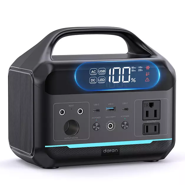 DARAN Portable Power Station 300W, 192Wh LiFePO4 Battery, Solar Generator with 110V AC Outlet & 8 Ports,Battery Backup for Camping, RV, Home Emergency Backup