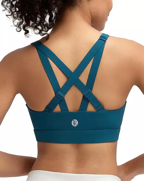 RUNNING GIRL Sports Bras for Women High Support, Adjustable Straps High Impact Sports Bras with Sewn in Pads Workout Running Bra(3209 Navy Blue XL)