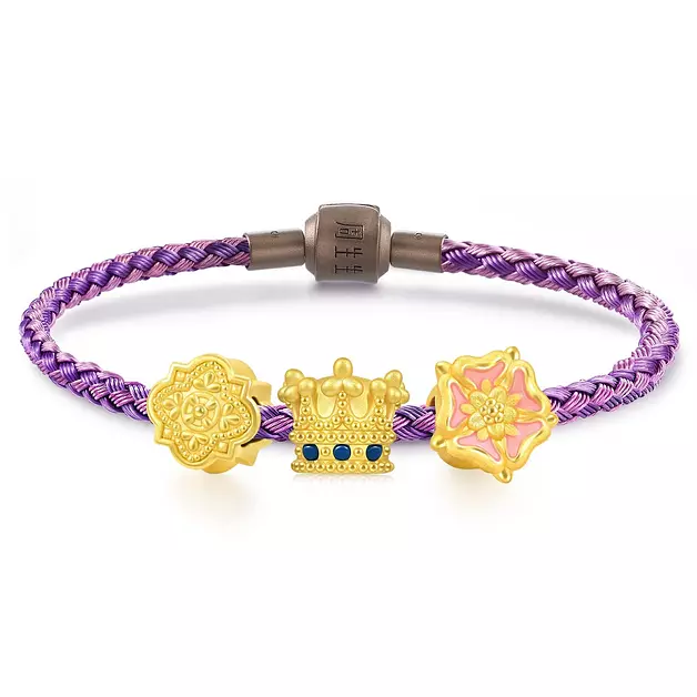CHOW SANG SANG Mother's Day Gift 999 24K Gold Charme Mini Charm Mother's Love Reigns Supreme Mini Charm Bracelet for Mothers Mum, Jewelry Set 93019C 93016C 93020C