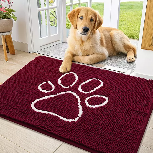 Smiry Dog Door Mat for Muddy Paws, Absorbent Non Slip Dirt Trapper, 36x24