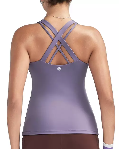 RUNNING GIRL Tank top with Built in Bra for Women,Compression Shirts Crisscross Back Workout Yoga Tops(BX3141_Purple_M)