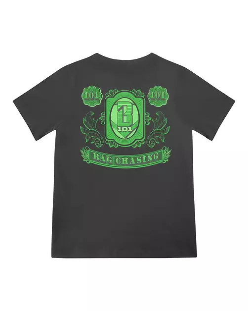 BL101 Youth Bag Chaser Baseball Graphic Tee for Boys - Gray, YXL