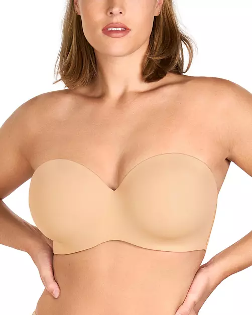 HSIA Strapless Bra for Women Large Breasts Seamless Underwire Plus Size Convertible Bandeau Bra Beige