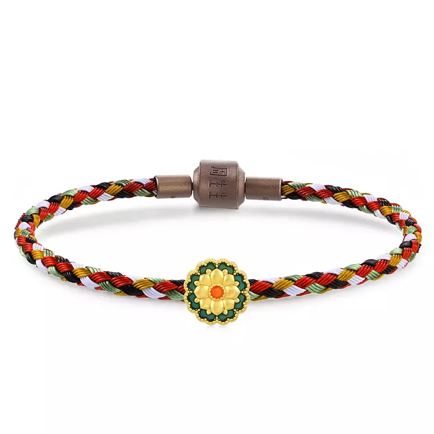 CHOW SANG SANG 999 24K Gold Charme Cultural Daisy Mini Charm Bracelet for Women 92670C