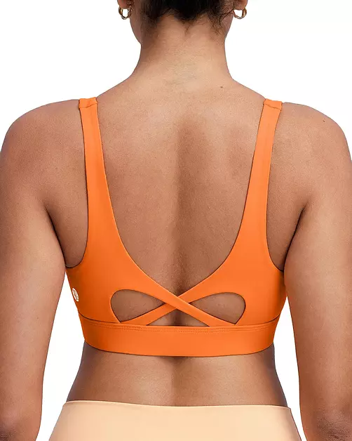 RUNNING GIRL Sports Bra for Women High Support, Molded Cup High Impact Sports Bras with Sewn in Pads Workout Running Bra(3128 Orange XL)