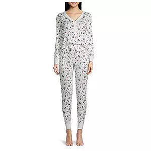 Arizona Body Juniors V-Neck Long Sleeve 2-pc. Pant Pajama Set