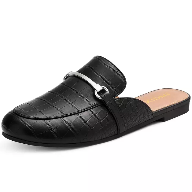 KIDMI Women's Buckle Mules Slip On Loafers Business Casual Dressy Backless