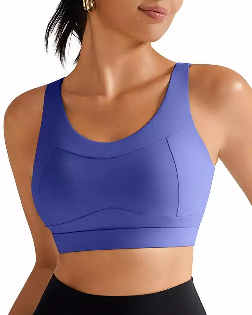 RUNNING GIRL High Impact Sports Bras for Women,Racerback Running Bra Workout Crop Tank Tops Longline Sports Bra Push up(WX2667 Violet L)