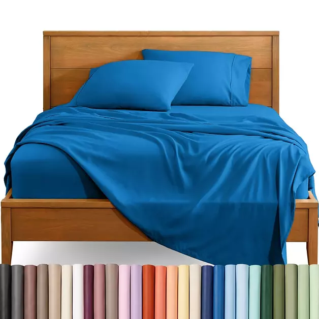 Bare Home King Sheet Set - 1800 Ultra-Soft (King, Medium Blue)