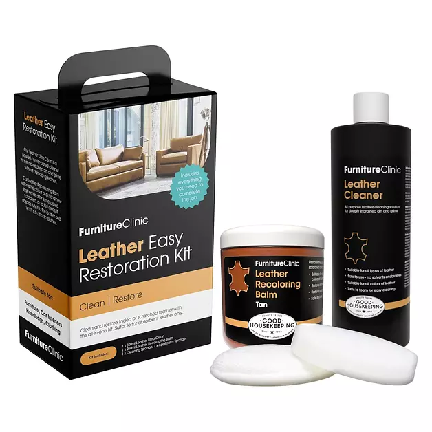 Furniture Clinic Leather Easy Restoration Kit, Tan, 4 Piece
