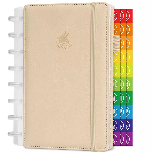 Clever Fox Disc-Bound Planner, Undated Weekly Binder Notebook, Seashell