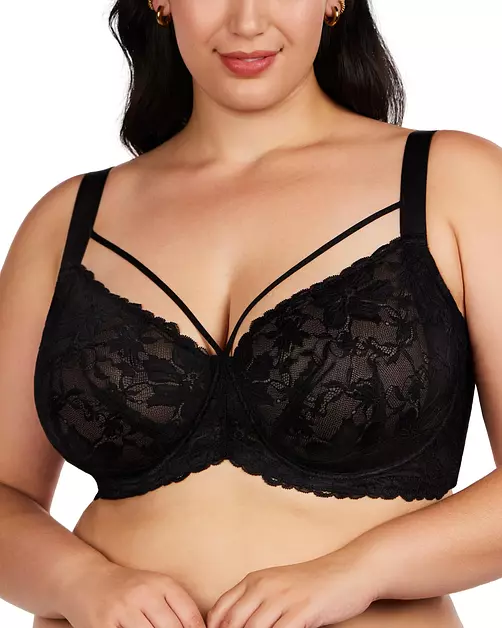 HSIA Minimizer Bras for Women Full Coverage, Unlined Lace Sexy Plus Size Underwire Bra for Large Breasts, Black 32D