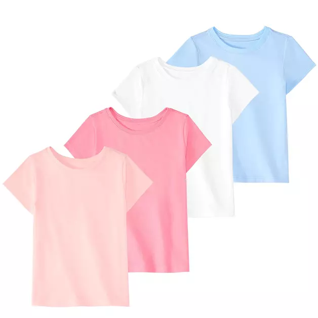 Garanimals Toddler Girl Solid T-Shirt, Size 3T, 4-Pack