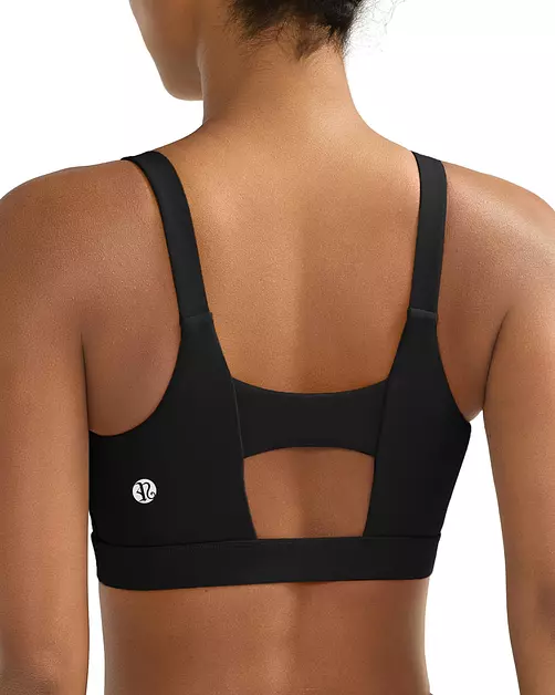 RUNNING GIRL Black Sports Bras for Women, Molded Cup Running Sports Bras for Women High Support Large Bust(3050_Black_L)
