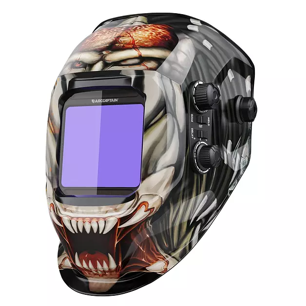 ARCCAPTAIN Auto Darkening Welding Helmet, 3.94"X3.66" Large Viewing Screen