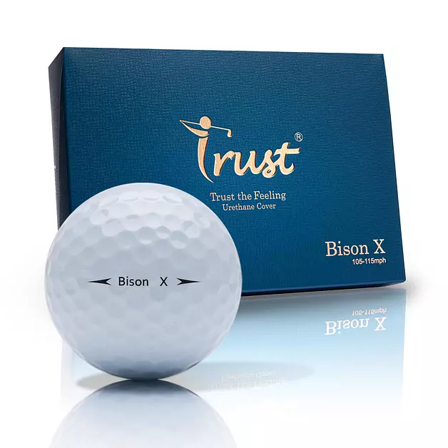 Trust Golf Ball I K8 Bison X I Urethane Cover with Reactive Core I 3-Pcs I Fit to Swing Speed Above 105 mph I White, 12 Balls I