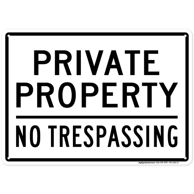 Private Property No Trespassing Sign, 10" x 14" 0.40 Aluminum, Fade