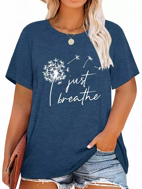 Plus Size Graphic Tees for Women Short Sleeve Loose Fit T-Shirt