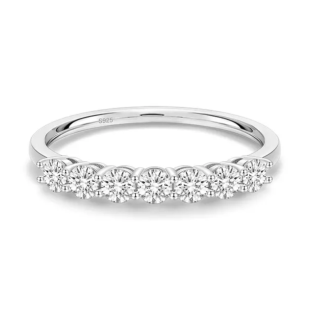 EAMTI Moissanite Rings for Women Sterling Silver Wedding Bands Size 10
