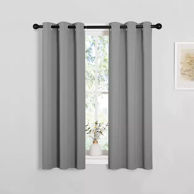 NICETOWN Silver Grey Blackout Curtains for Bedroom 29" w x 45" L 2 Panels