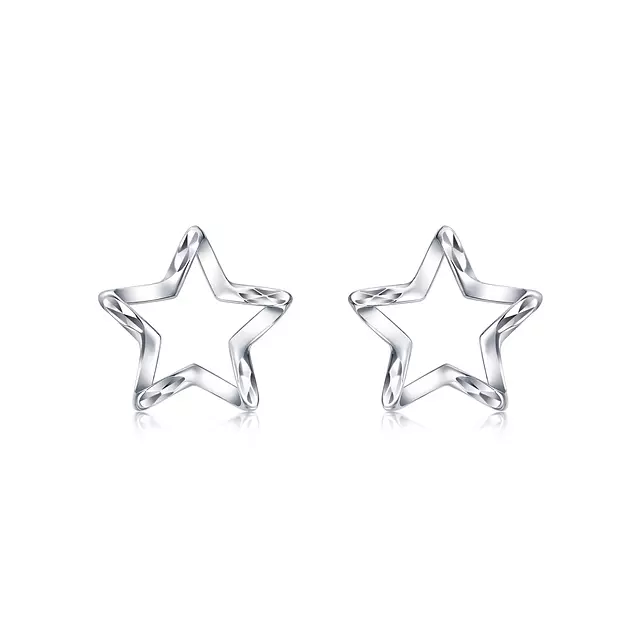 CHOW SANG SANG 950 Platinum Star Earrings for Women 91931E