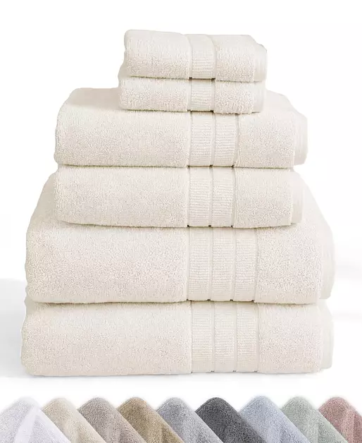 California Design Den Organic Cotton Towel Sets for Bathroom, Ivory-Tofu
